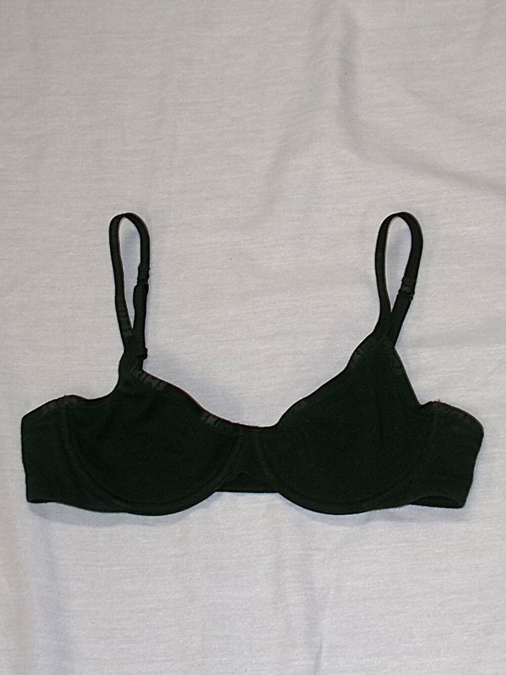 SKIMS Fits Everybody Unlined Demi Bra Black Spellout Trim sz 34B 34 B